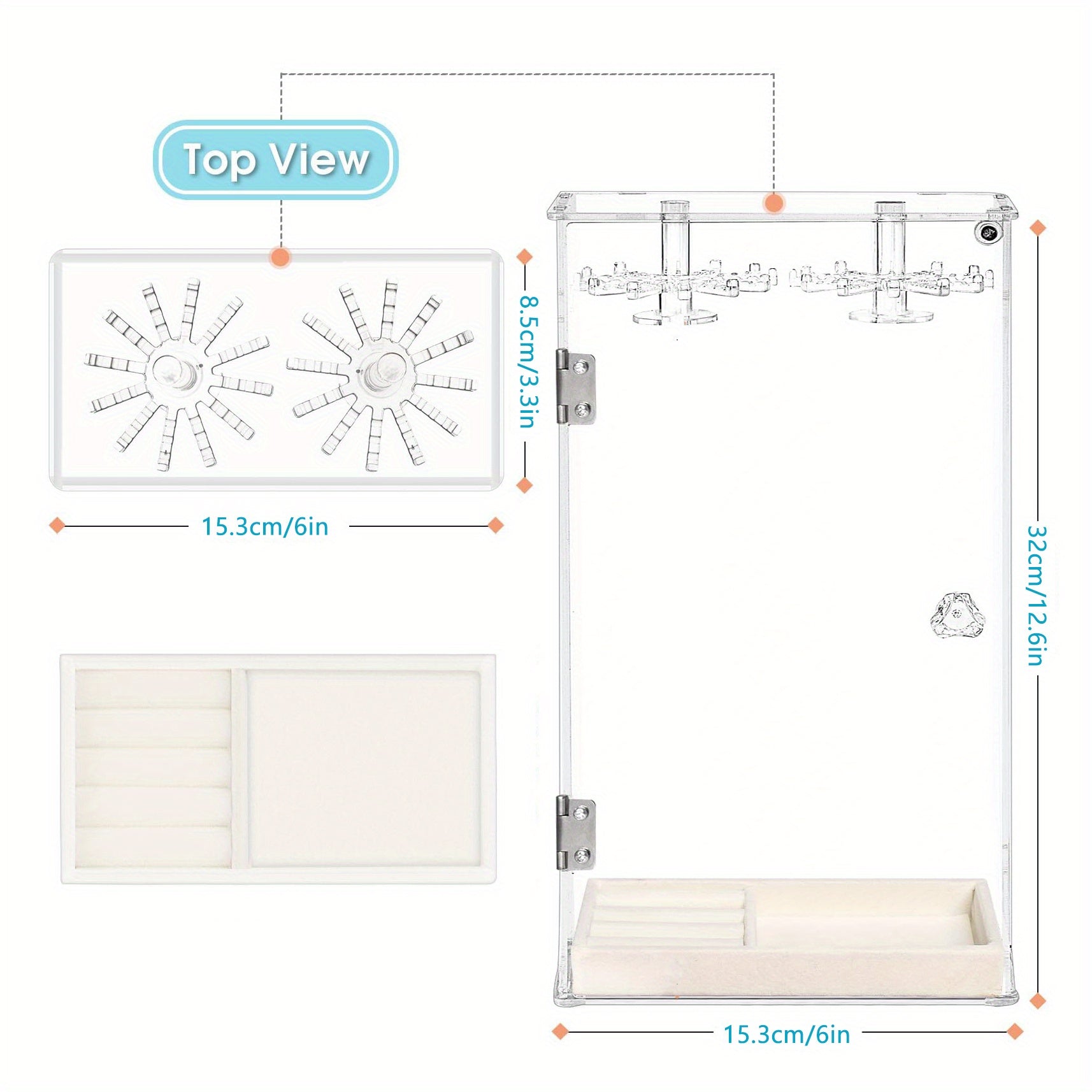 Organizador Rotatório para Joias e Bijuterias